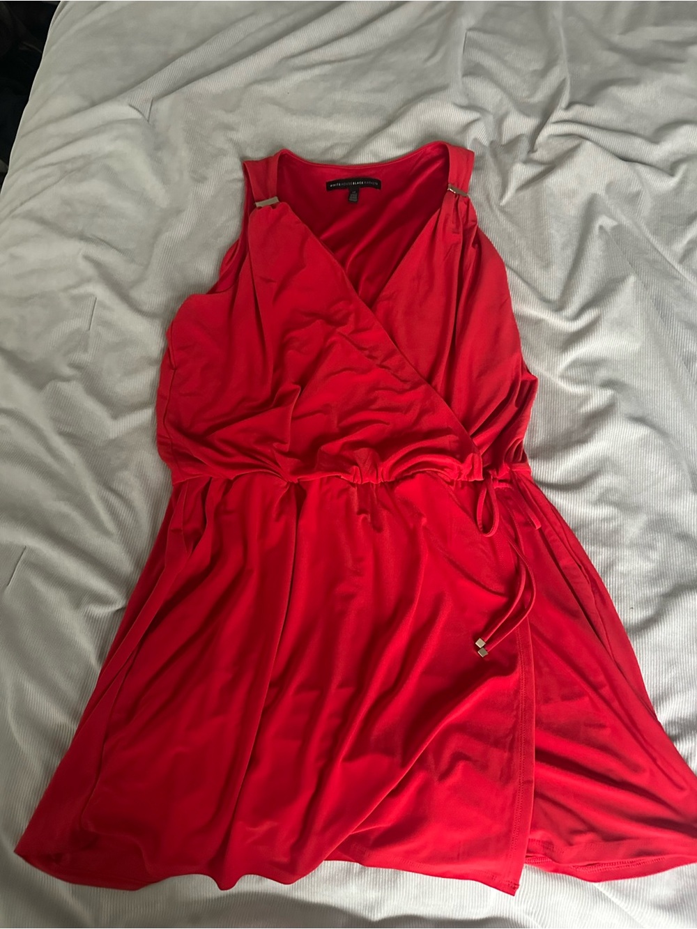 Sleeveless Red Wrap Romper - White House Black Market
